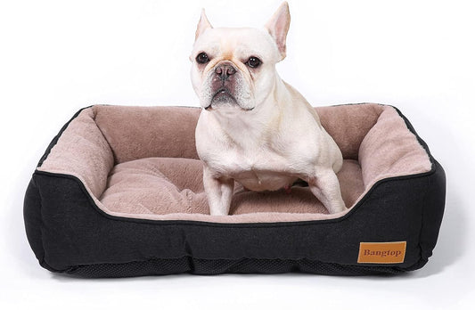 Dog Bed for Small Medium Large Dogs and Cats, Durable Dog Bed with Chew Proof Fluffy Washable Material, Comfy Soft Breathable Couch Calming Dog Bed with Waterproof Non-Skid Bottom